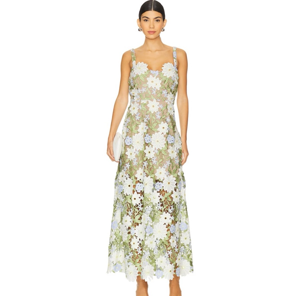 Elliatt White and Cream Sleeveless Maxi Dress Spaghetti Strap